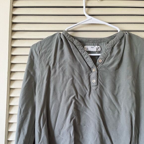 Woman’s Sage Green Half Button Blouse - Picture 5 of 6